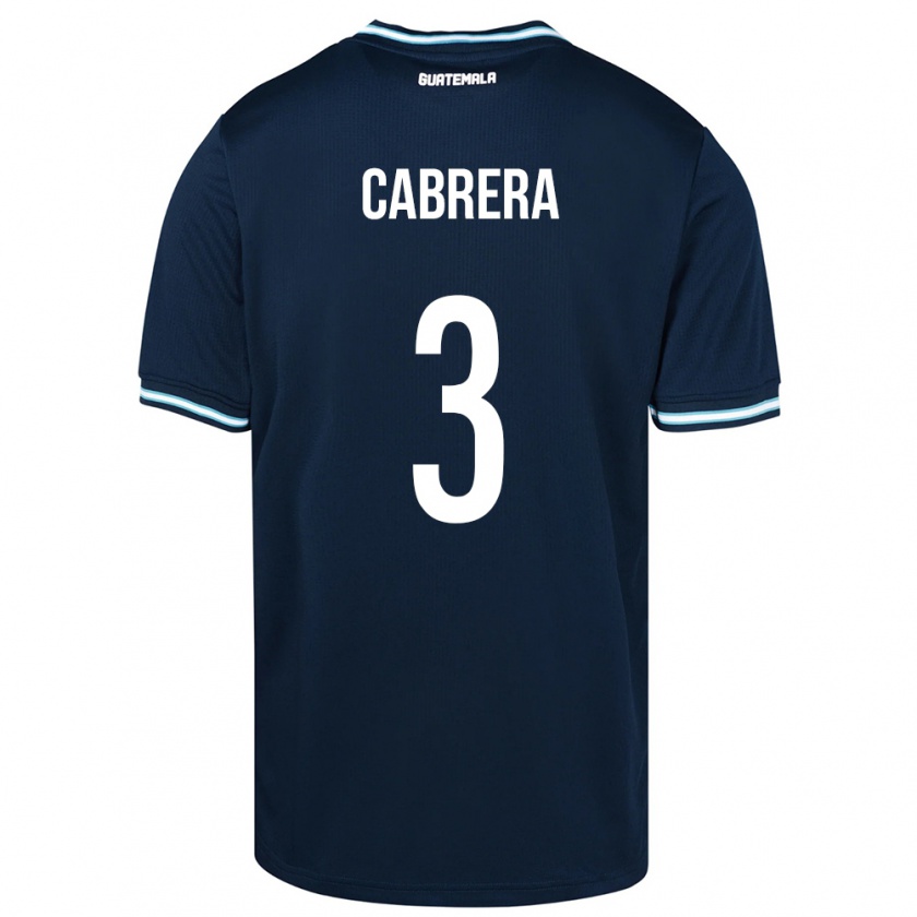 Kandiny Bambino Maglia Guatemala Gabriel Cabrera #3 Blu Kit Gara Away 24-26 Maglietta