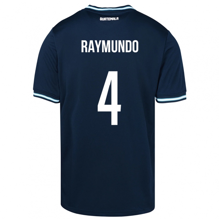 KandinyキッズグアテマラCristopher Raymundo#4青アウェイシャツ24-26ジャージーユニフォーム