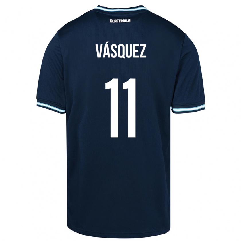 Kandiny Kinder Guatemala Gabino Vásquez #11 Blau Auswärtstrikot Trikot 24-26 T-Shirt Österreich