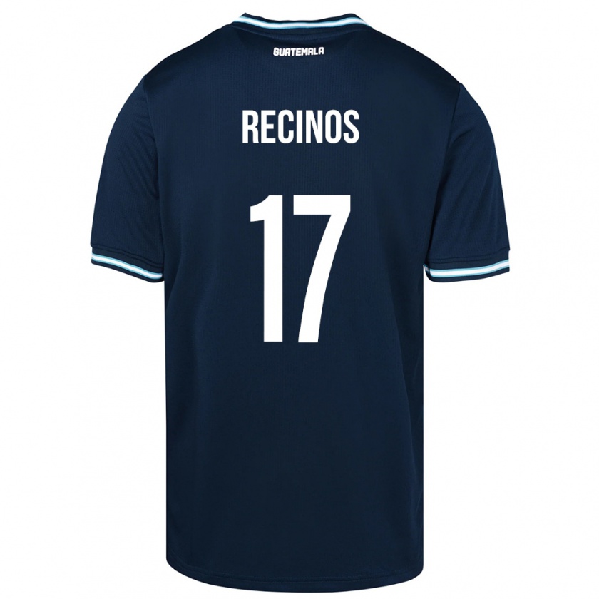 KandinyキッズグアテマラAntony Recinos#17青アウェイシャツ24-26ジャージーユニフォーム