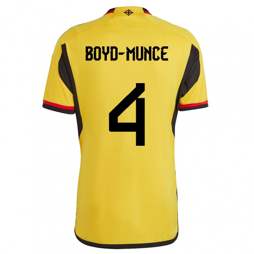 Kandiny Kinderen Noord-Ierland Caolan Boyd-Munce #4 Wit Uitshirt Uittenue 24-26 T-Shirt België