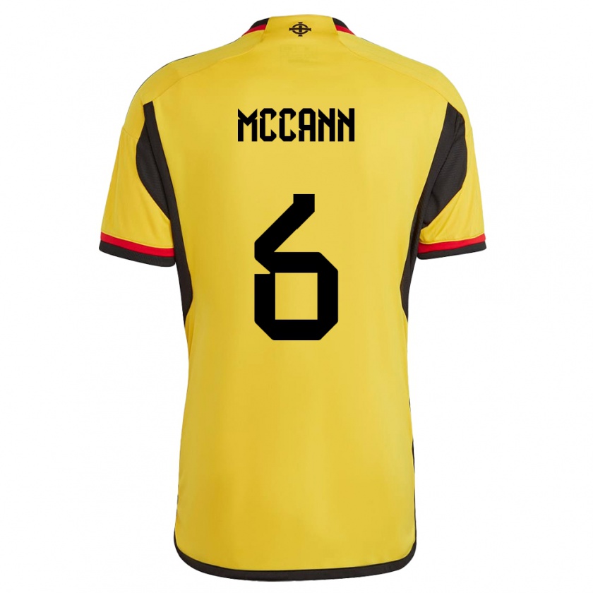 Kandiny Kinderen Noord-Ierland Charlie Mccann #6 Wit Uitshirt Uittenue 24-26 T-Shirt