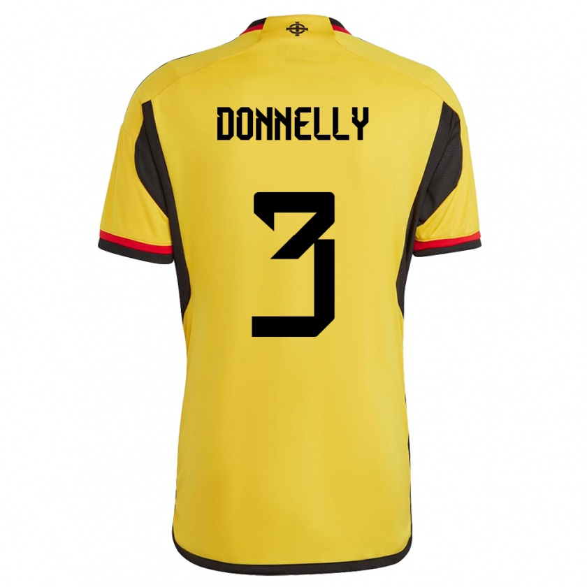 Kandiny Niño Camiseta Irlanda Del Norte Aaron Donnelly #3 Blanco 2ª Equipación 24-26 La Camisa