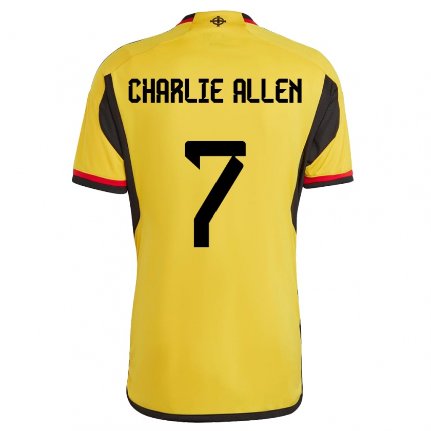 Kandiny Kinderen Noord-Ierland Charlie Allen #7 Wit Uitshirt Uittenue 24-26 T-Shirt België