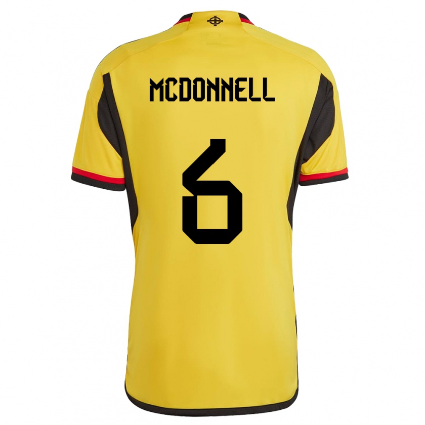 Kandiny Bambino Maglia Irlanda Del Nord Jamie Mcdonnell #6 Bianco Kit Gara Away 24-26 Maglietta