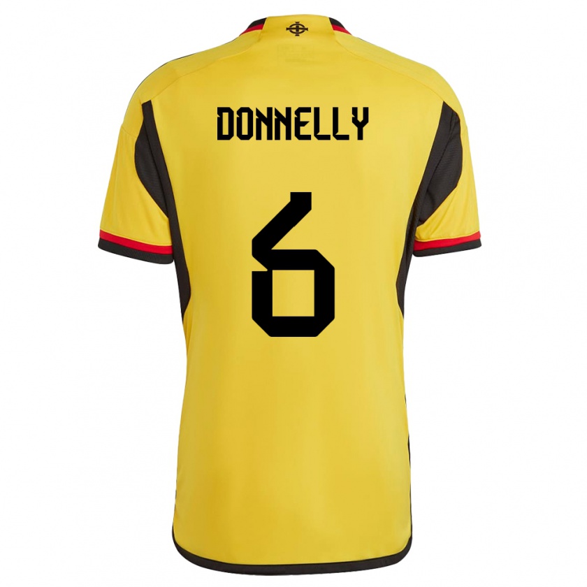 Kandiny Bambino Maglia Irlanda Del Nord Ryan Donnelly #6 Bianco Kit Gara Away 24-26 Maglietta