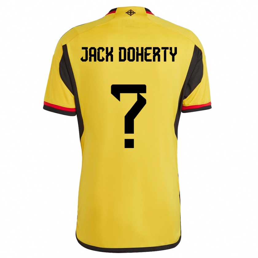 Kandiny Kinderen Noord-Ierland Jack Doherty #0 Wit Uitshirt Uittenue 24-26 T-Shirt België