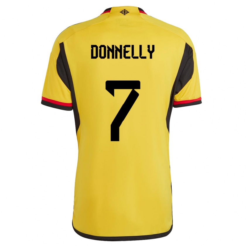 Kandiny Kinder Nordirland Caolan Donnelly #7 Weiß Auswärtstrikot Trikot 24-26 T-Shirt Österreich