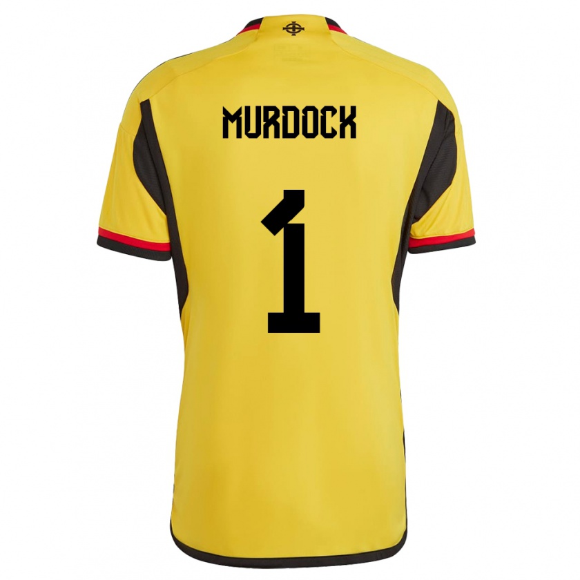 Kandinyキッズ北アイルランドWill Murdock#1白アウェイシャツ24-26ジャージーユニフォーム