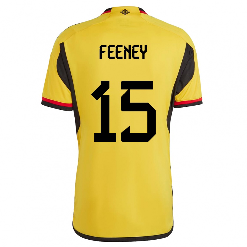 Kandinyキッズ北アイルランドGeorge Feeney#15白アウェイシャツ24-26ジャージーユニフォーム