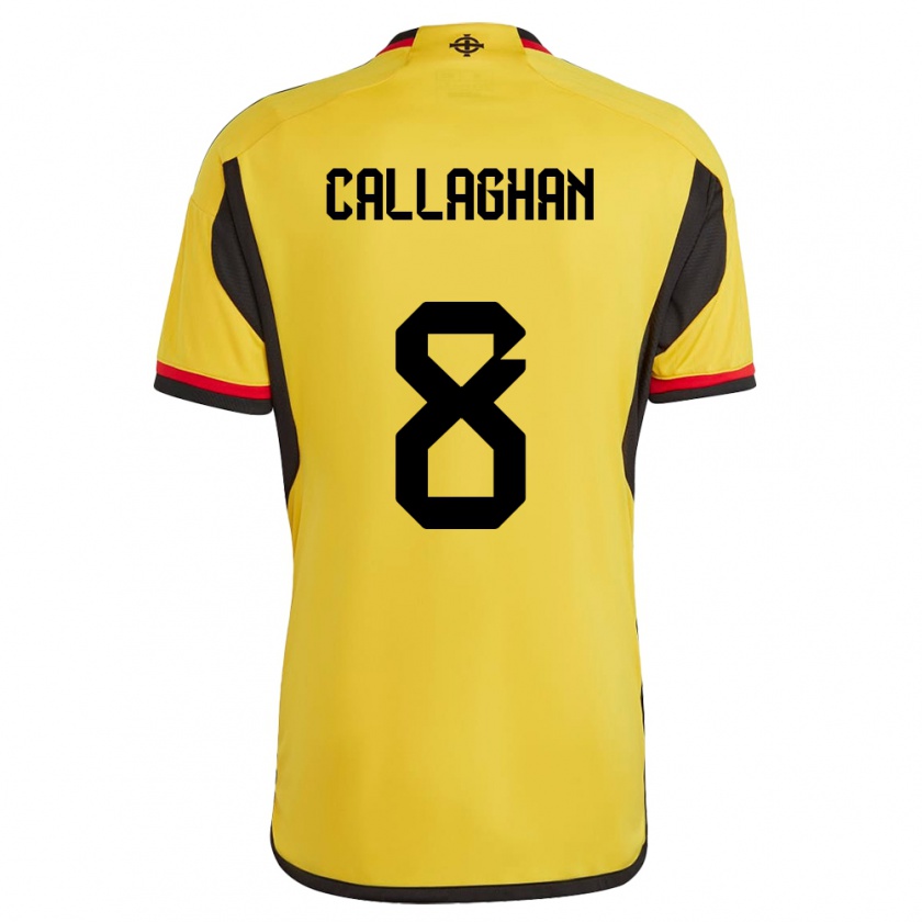 Kandiny Bambino Maglia Irlanda Del Nord Marissa Callaghan #8 Bianco Kit Gara Away 24-26 Maglietta