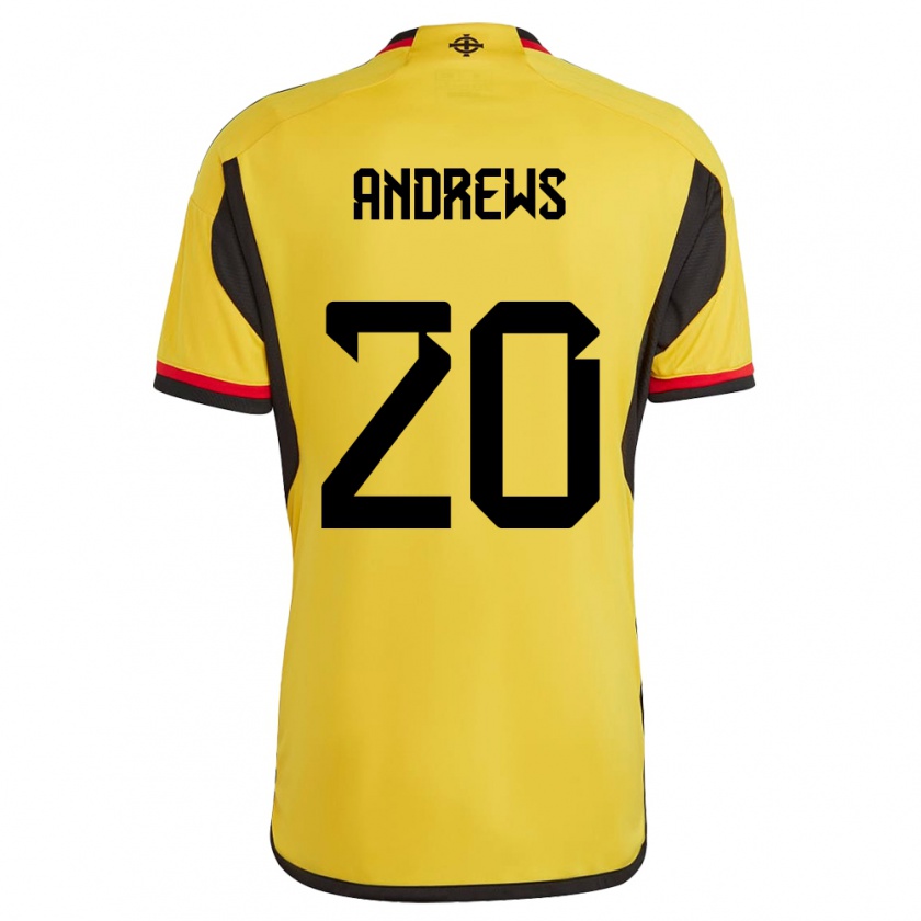 Kandiny Kinder Nordirland Joely Andrews #20 Weiß Auswärtstrikot Trikot 24-26 T-Shirt Österreich