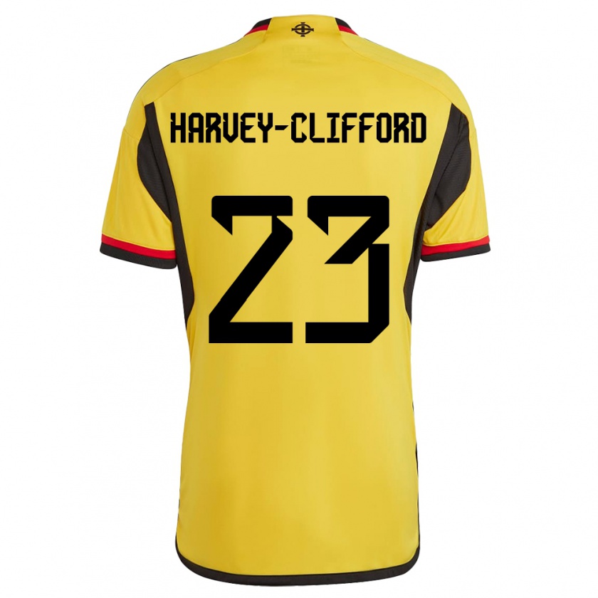 Kandiny Bambino Maglia Irlanda Del Nord Maddy Harvey-Clifford #23 Bianco Kit Gara Away 24-26 Maglietta