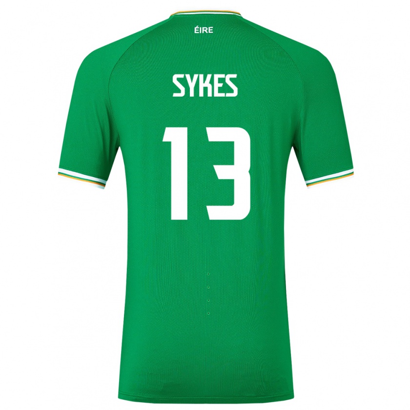 Kandiny Hombre Camiseta Irlanda Mark Sykes #13 Verde 1ª Equipación 24-26 La Camisa