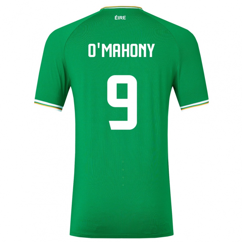 Kandiny Hombre Camiseta Irlanda Mark O'mahony #9 Verde 1ª Equipación 24-26 La Camisa