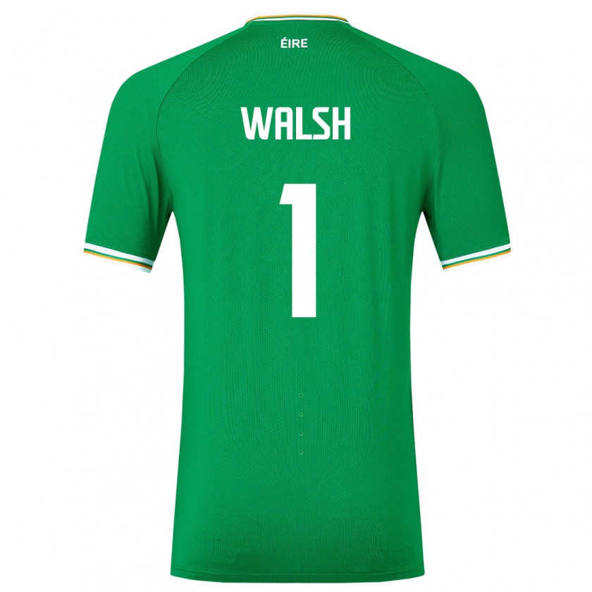 Kandiny Uomo Maglia Irlanda Conor Walsh #1 Verde Kit Gara Home 24-26 Maglietta