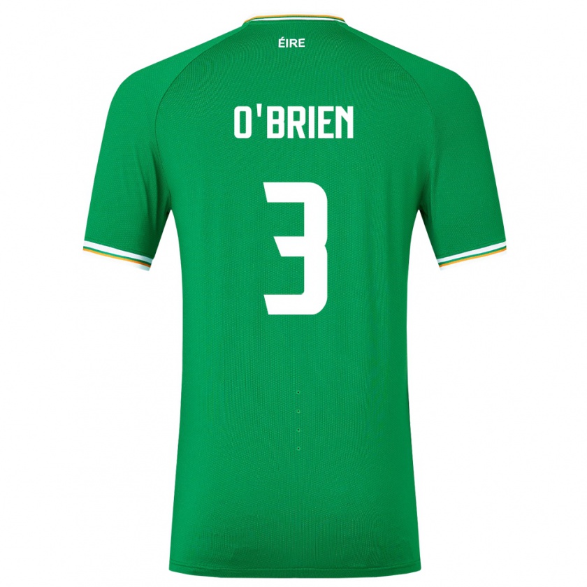 Kandiny Hombre Camiseta Irlanda Luke O'brien #3 Verde 1ª Equipación 24-26 La Camisa