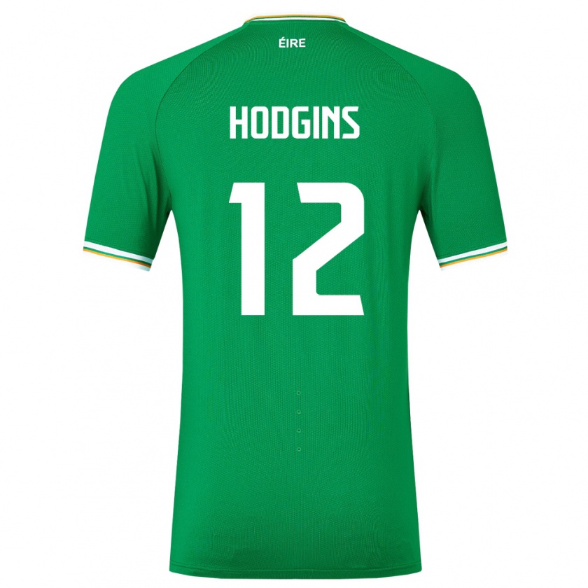 Kandiny Uomo Maglia Irlanda Gavin Hodgins #12 Verde Kit Gara Home 24-26 Maglietta