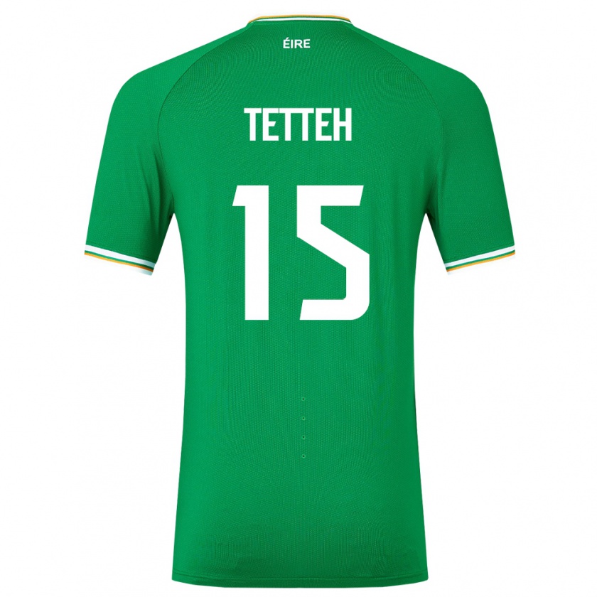 Kandiny Hombre Camiseta Irlanda Gideon Tetteh #15 Verde 1ª Equipación 24-26 La Camisa