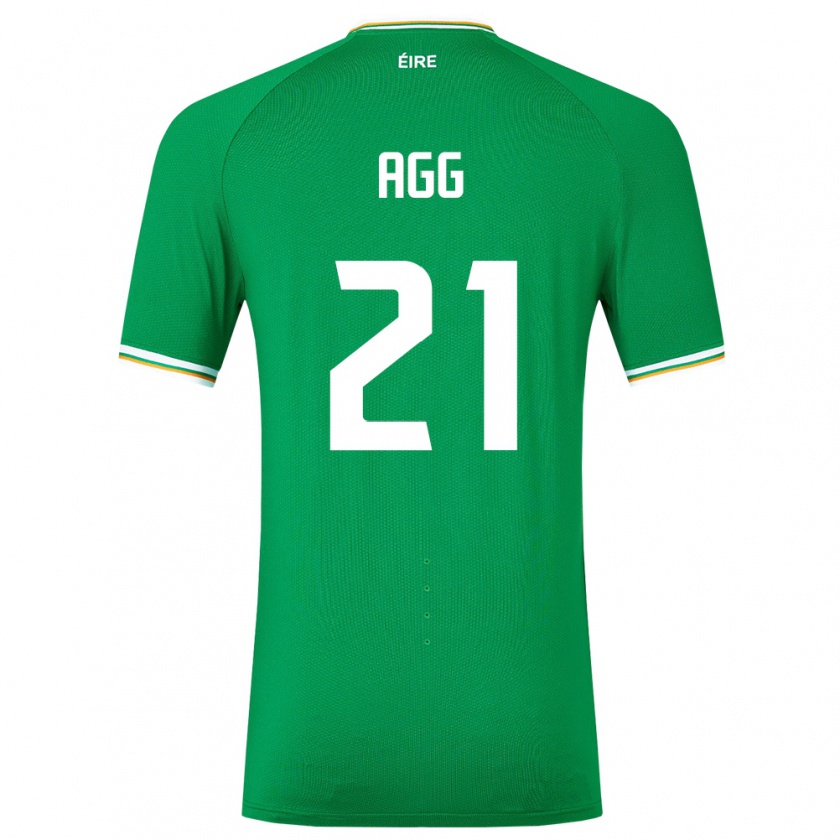 Kandiny Uomo Maglia Irlanda Lily Agg #21 Verde Kit Gara Home 24-26 Maglietta