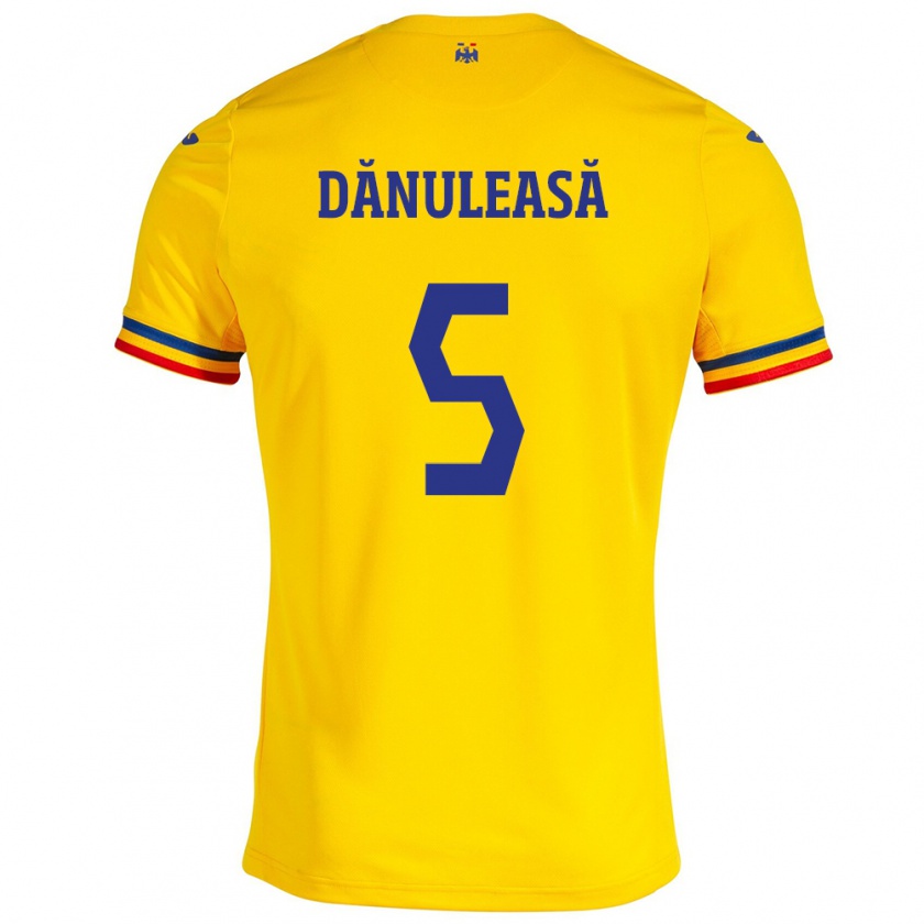 Kandiny Heren Roemenië Gabriel Dănuleasă #5 Geel Thuisshirt Thuistenue 24-26 T-Shirt België