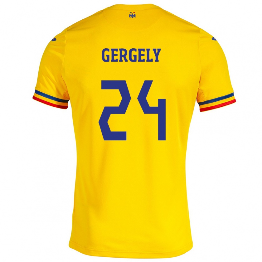 Kandiny Heren Roemenië Botond Gergely #24 Geel Thuisshirt Thuistenue 24-26 T-Shirt België