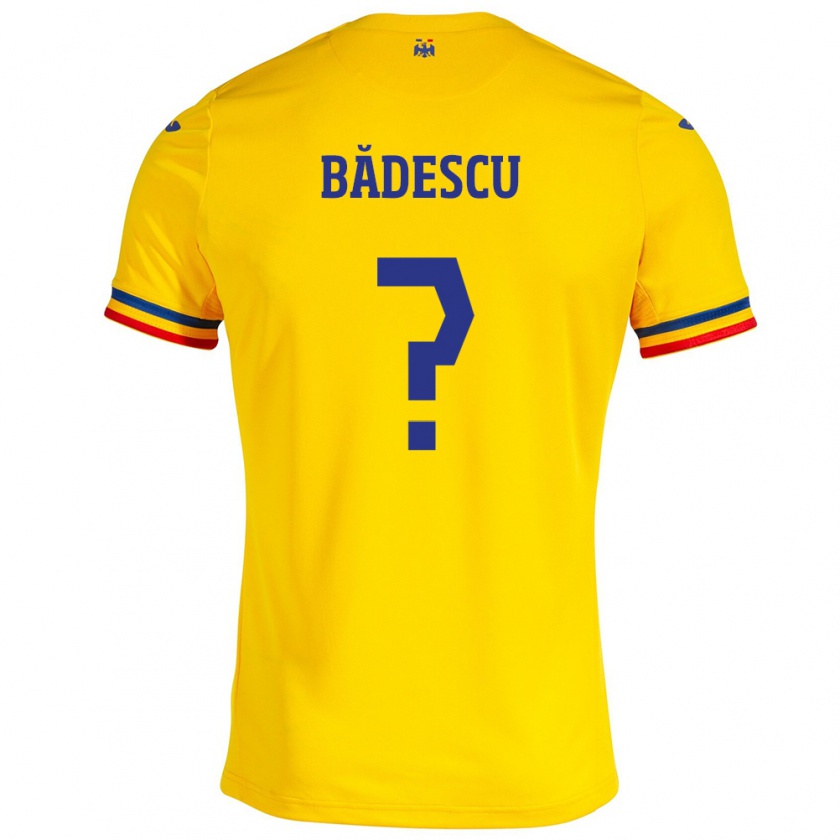 Kandiny Hombre Camiseta Rumania Robert Bădescu #0 Amarillo 1ª Equipación 24-26 La Camisa México