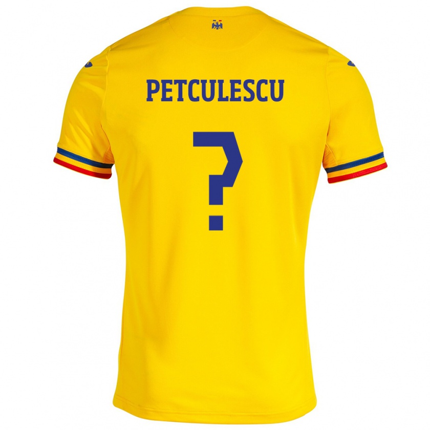 Kandiny Heren Roemenië Robert Petculescu #0 Geel Thuisshirt Thuistenue 24-26 T-Shirt België