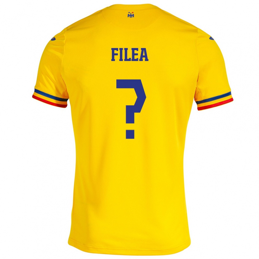 Kandiny Hombre Camiseta Rumania Andrei Filea #0 Amarillo 1ª Equipación 24-26 La Camisa México