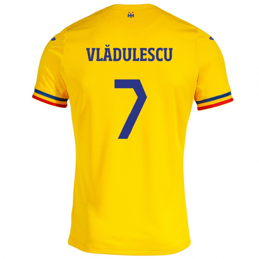 Kandiny Hombre Camiseta Rumania Ana Maria Vlădulescu #7 Amarillo 1ª Equipación 24-26 La Camisa