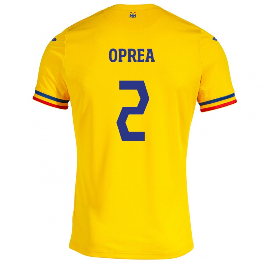 Kandiny Hombre Camiseta Rumania Olivia Oprea #2 Amarillo 1ª Equipación 24-26 La Camisa