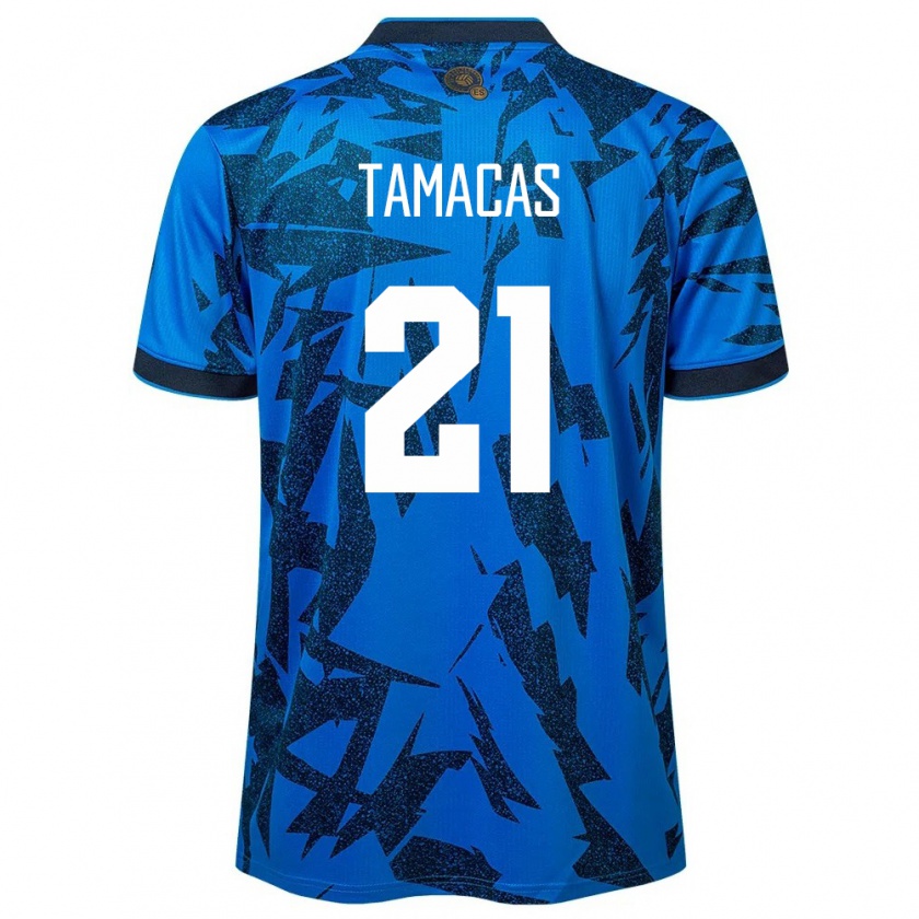 Kandiny Hombre Camiseta El Salvador Bryan Tamacas #21 Azul 1ª Equipación 24-26 La Camisa México