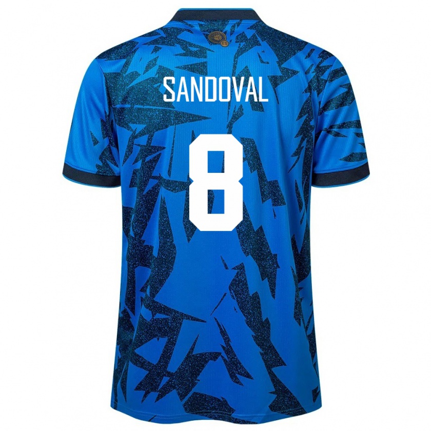 Kandiny Uomo Maglia El Salvador Emerson Sandoval #8 Blu Kit Gara Home 24-26 Maglietta