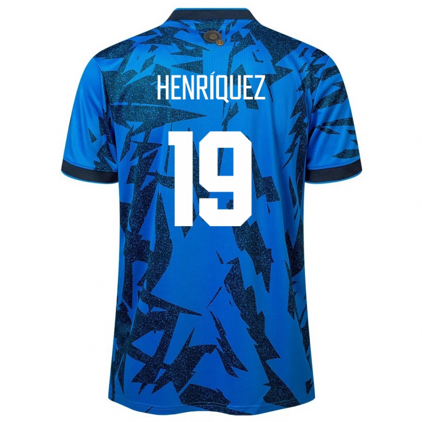 Kandiny Hombre Camiseta El Salvador Alejandro Henríquez #19 Azul 1ª Equipación 24-26 La Camisa México