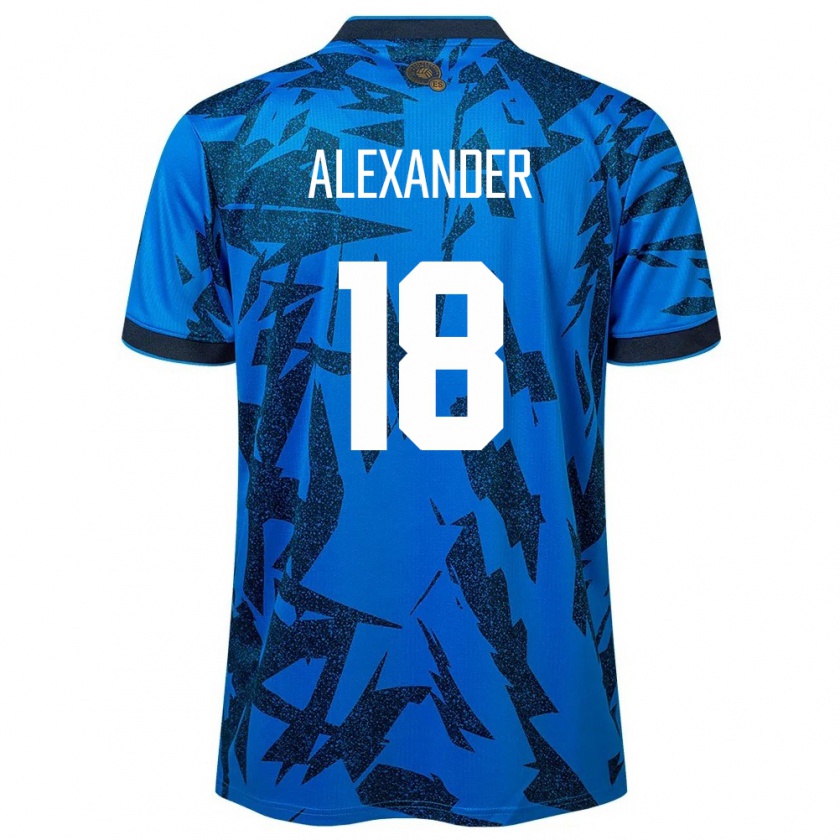 Kandiny Hombre Camiseta El Salvador Alexander Aguilar #18 Azul 1ª Equipación 24-26 La Camisa