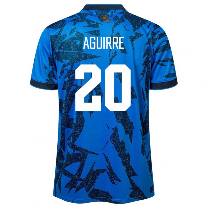 Kandiny Hombre Camiseta El Salvador Jonathan Aguirre #20 Azul 1ª Equipación 24-26 La Camisa México