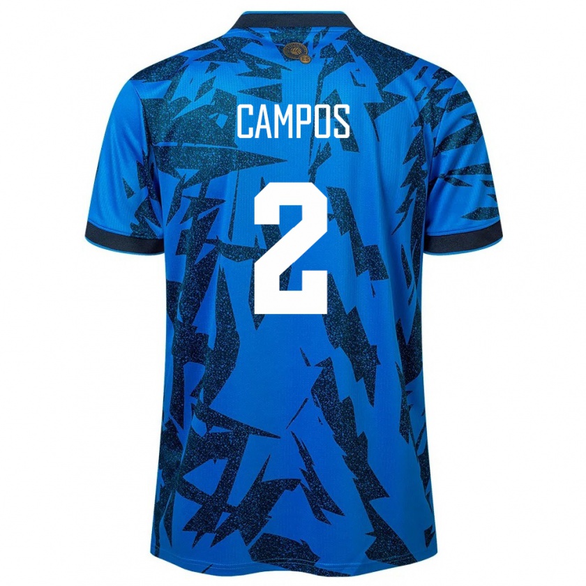 Kandiny Uomo Maglia El Salvador Adonis Campos #2 Blu Kit Gara Home 24-26 Maglietta