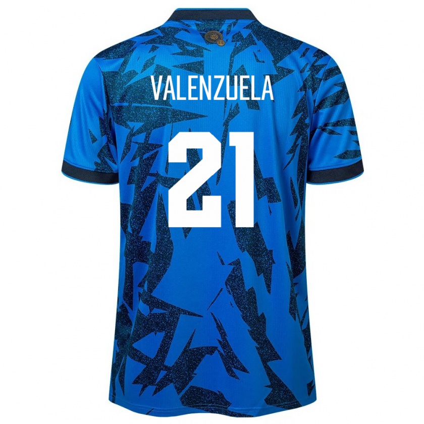 Kandiny Hombre Camiseta El Salvador Ana Valenzuela #21 Azul 1ª Equipación 24-26 La Camisa