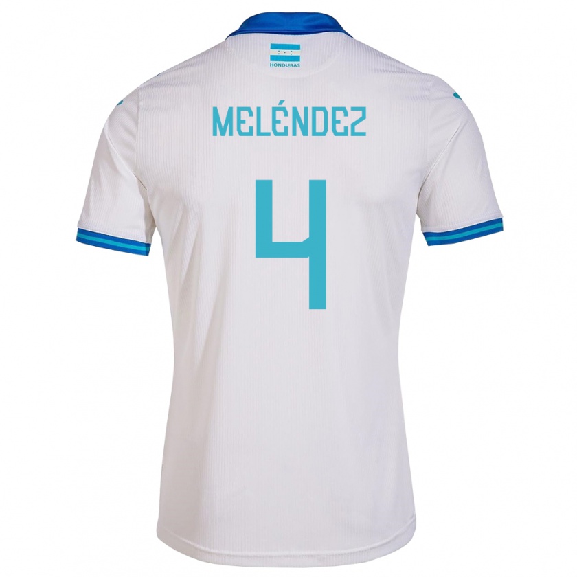 Kandiny Heren Honduras Carlos Meléndez #4 Wit Thuisshirt Thuistenue 24-26 T-Shirt