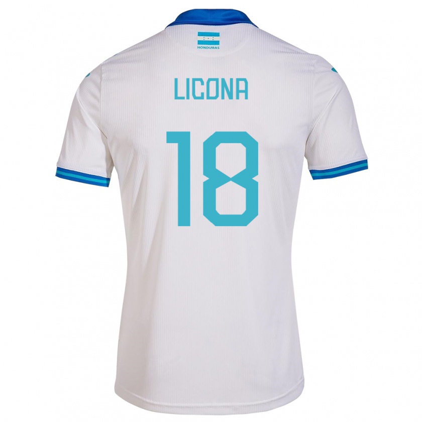 Kandiny Uomo Maglia Honduras Marlon Licona #18 Bianco Kit Gara Home 24-26 Maglietta