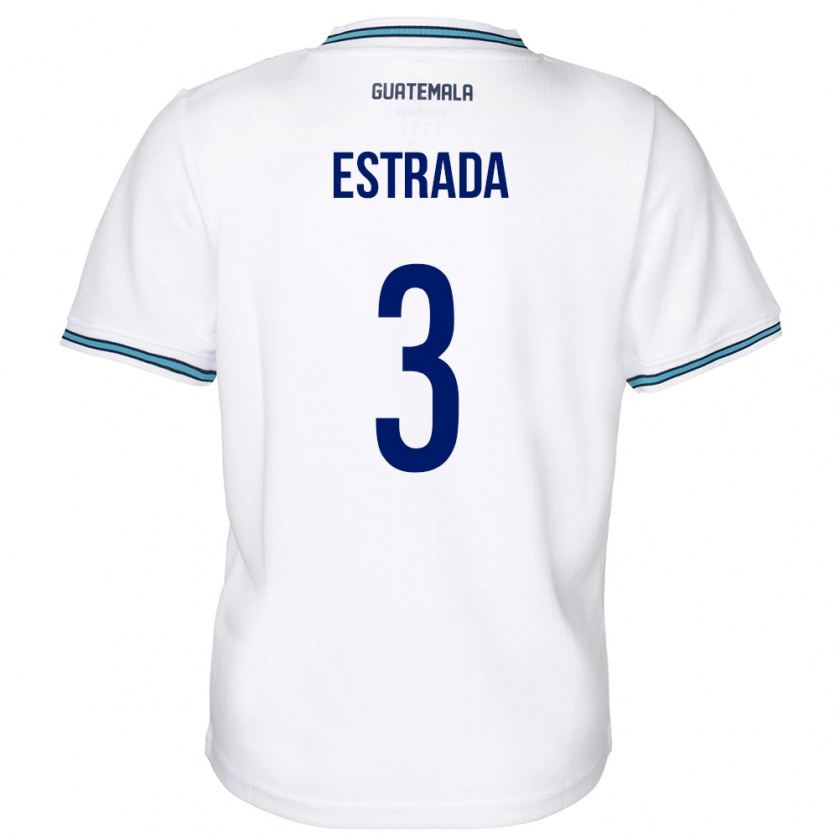 Kandiny Heren Guatemala Carlos Estrada #3 Wit Thuisshirt Thuistenue 24-26 T-Shirt