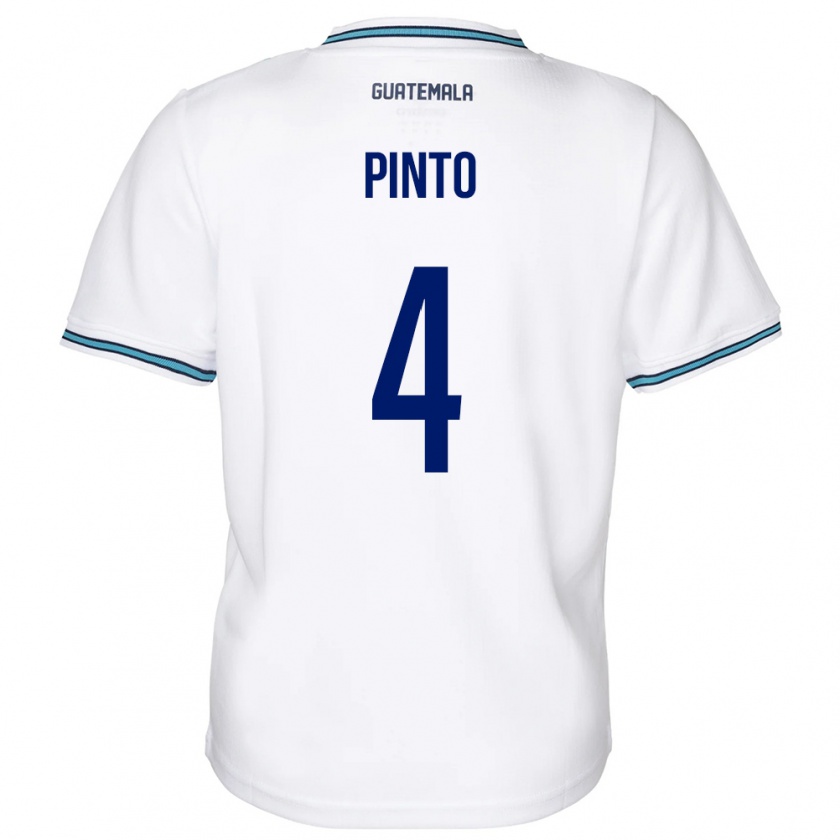 Kandiny Herren Guatemala José Carlos Pinto #4 Weiß Heimtrikot Trikot 24-26 T-Shirt Österreich