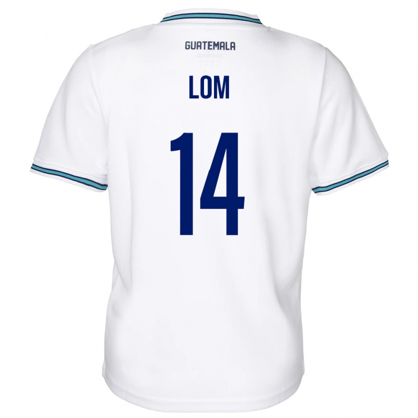 Kandiny Hombre Camiseta Guatemala Darwin Lom #14 Blanco 1ª Equipación 24-26 La Camisa