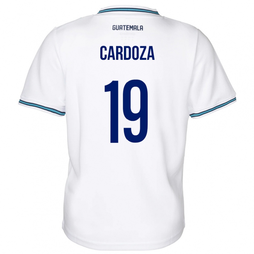 Kandiny Hombre Camiseta Guatemala Elmer Cardoza #19 Blanco 1ª Equipación 24-26 La Camisa