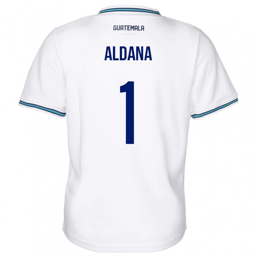 Kandiny Heren Guatemala David Aldana #1 Wit Thuisshirt Thuistenue 24-26 T-Shirt