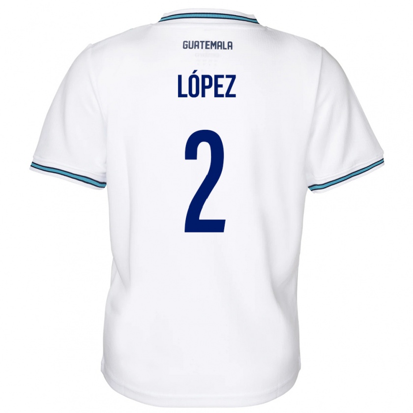 Kandiny Herren Guatemala Francisco López #2 Weiß Heimtrikot Trikot 24-26 T-Shirt Österreich