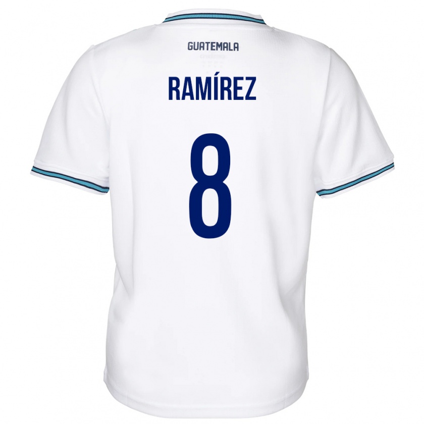 Kandiny Herren Guatemala Dennis Ramírez #8 Weiß Heimtrikot Trikot 24-26 T-Shirt Österreich