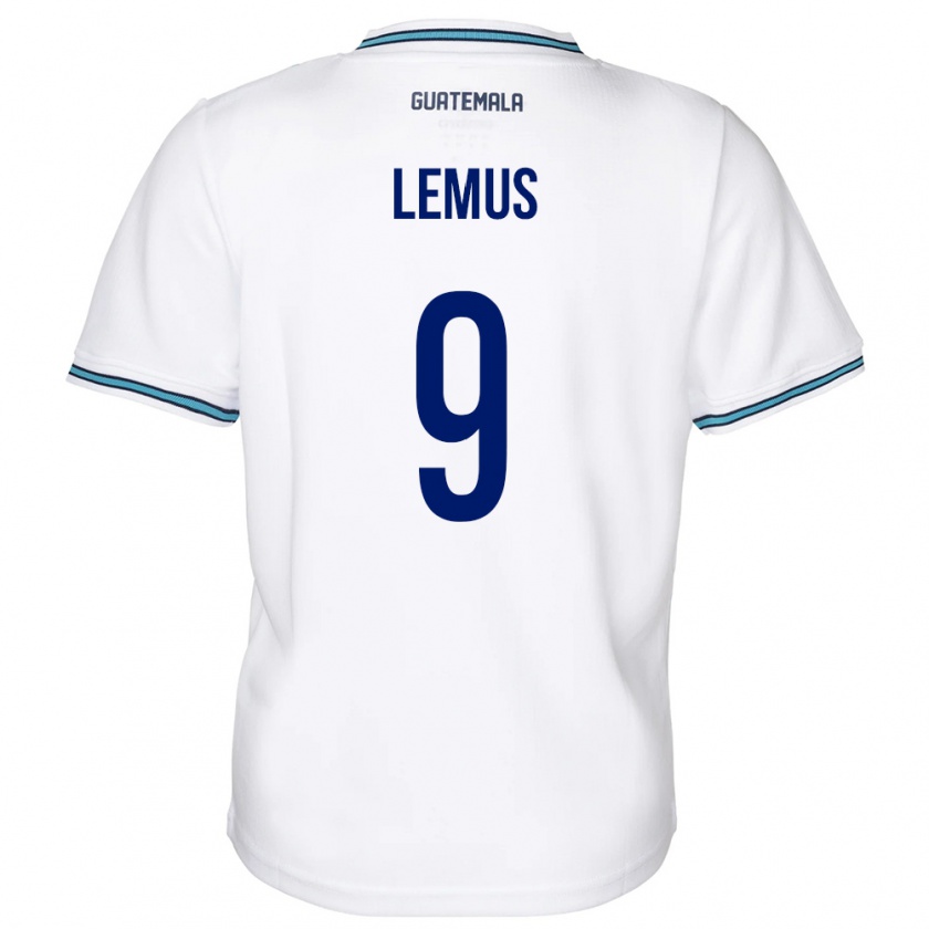 Kandiny Hombre Camiseta Guatemala Erick Lemus #9 Blanco 1ª Equipación 24-26 La Camisa