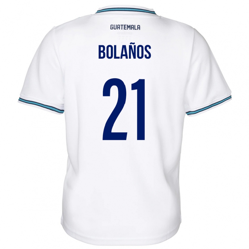 Kandiny Hombre Camiseta Guatemala Diego Bolaños #21 Blanco 1ª Equipación 24-26 La Camisa