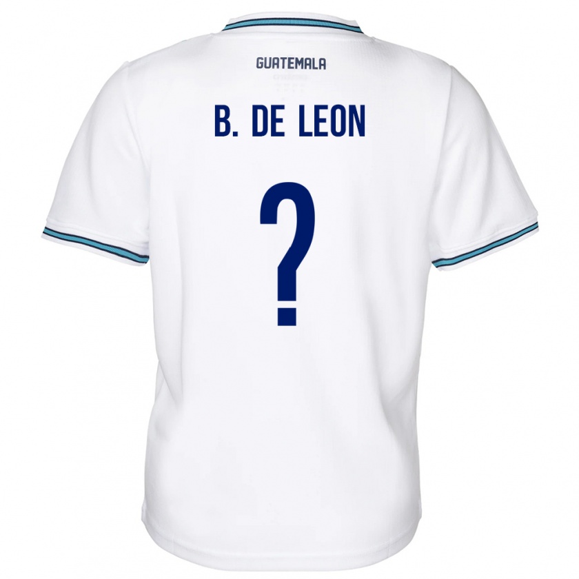 Kandiny Hombre Camiseta Guatemala Brandon De Leon #0 Blanco 1ª Equipación 24-26 La Camisa